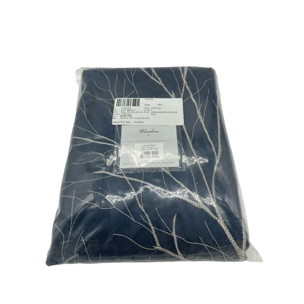 Madison Park Eliza Curtain Panel - 50 x 95 - Navy